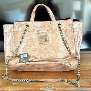 Frye Dark Taupe Metallic Tote